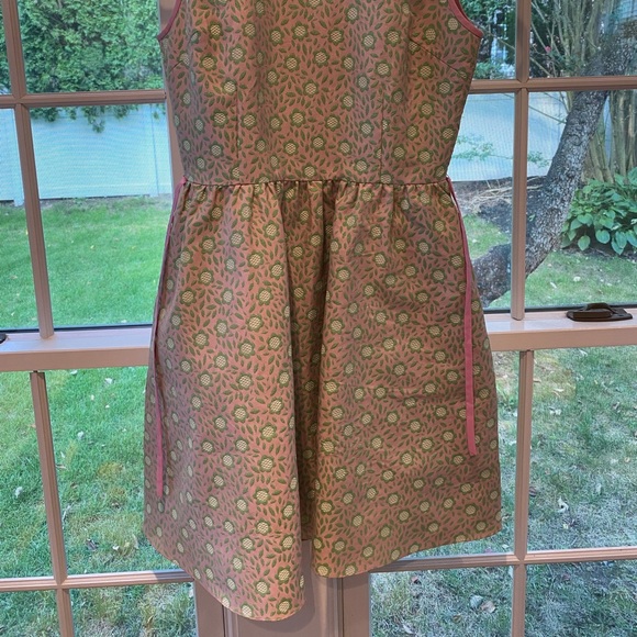 Elorie fit and flare pink and green dress - Picture 3 of 4